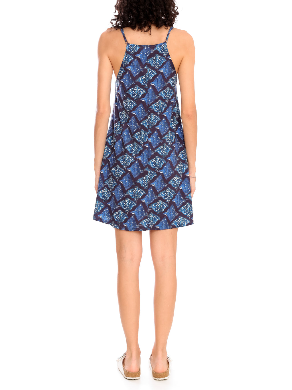 Isis Stingrays-Print Sleeveless Short Shift Dress