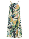 Isis Foliage-Print Sleeveless Short Shift Dress Sumatra