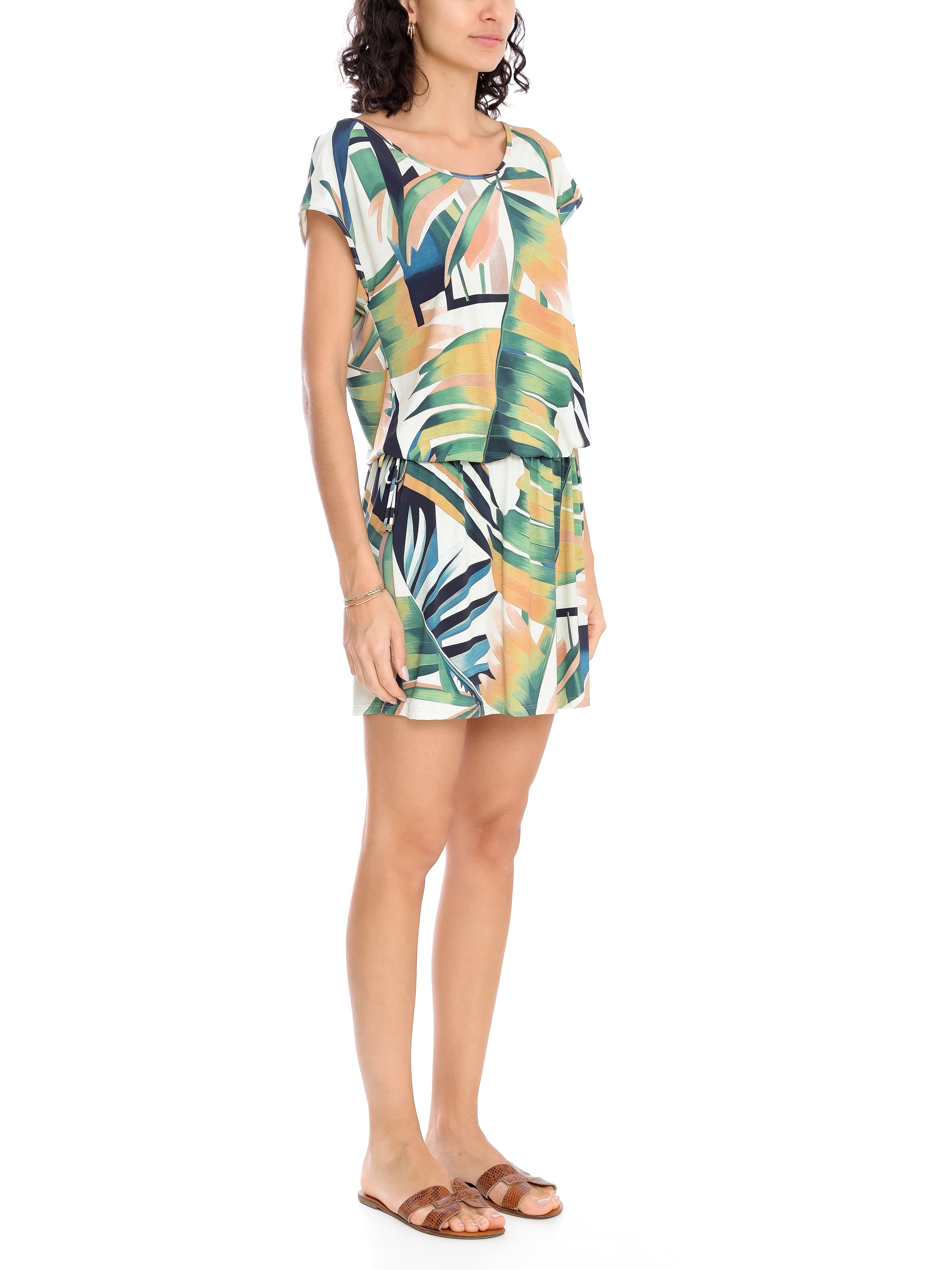 Shiva Foliage-Print UV Dress