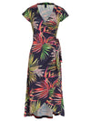 Falcao Foliage-Print V-Neck Midi Dress Jakarta