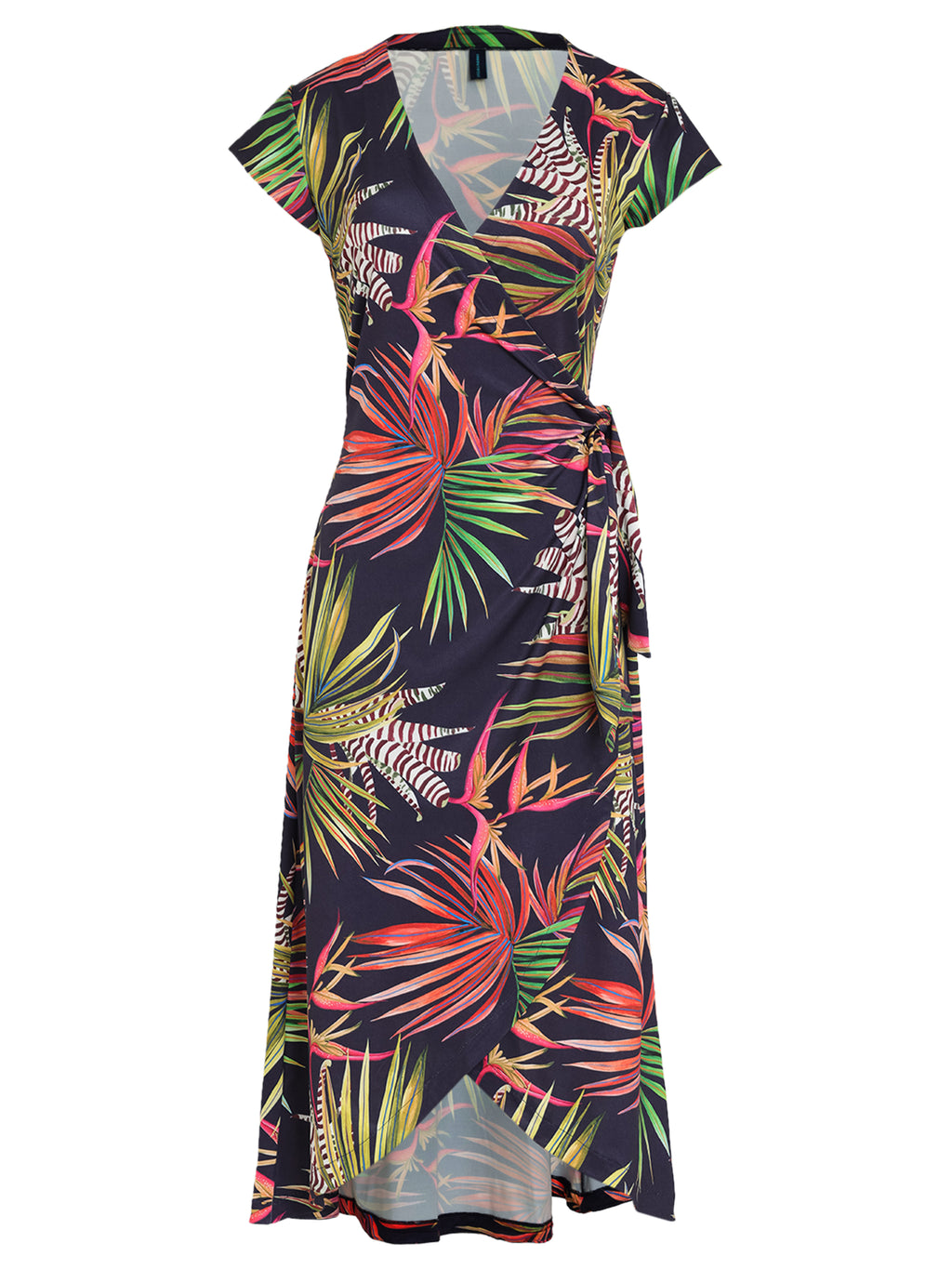 Falcao Foliage-Print V-Neck Midi Dress