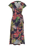 Falcao Foliage-Print V-Neck Midi Dress