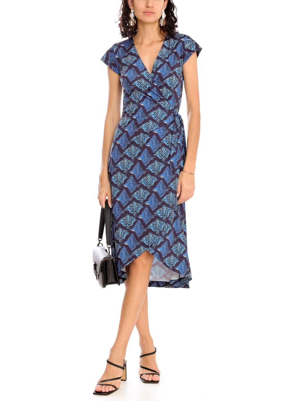 Falcao Stingrays-Print V-Neck Midi Dress