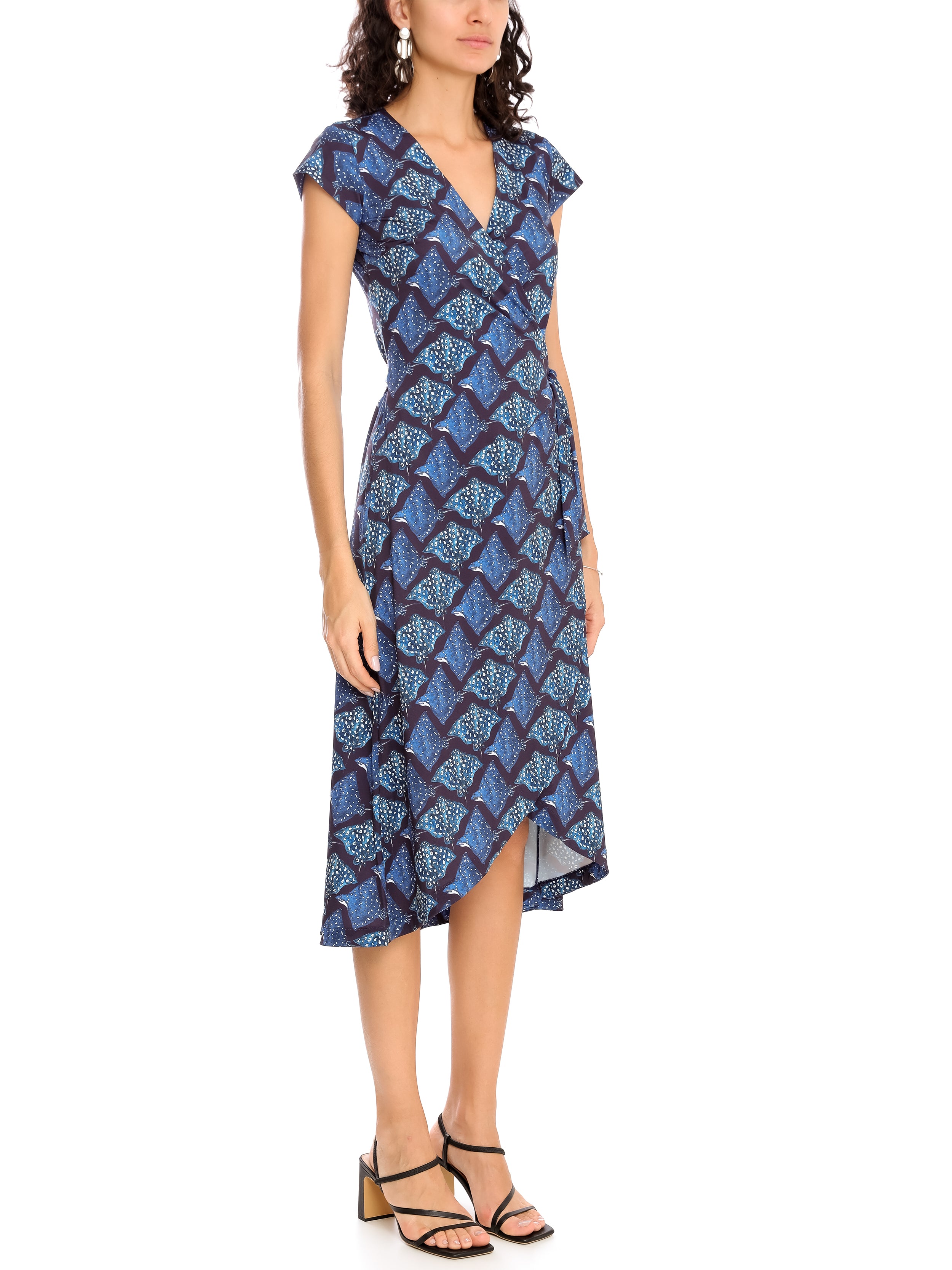 Falcao Stingrays-Print V-Neck Midi Dress