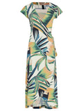 Falcao Foliage-Print V-Neck Midi Dress