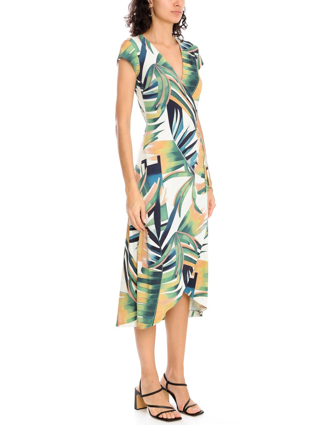 Falcao Foliage-Print V-Neck Midi Dress