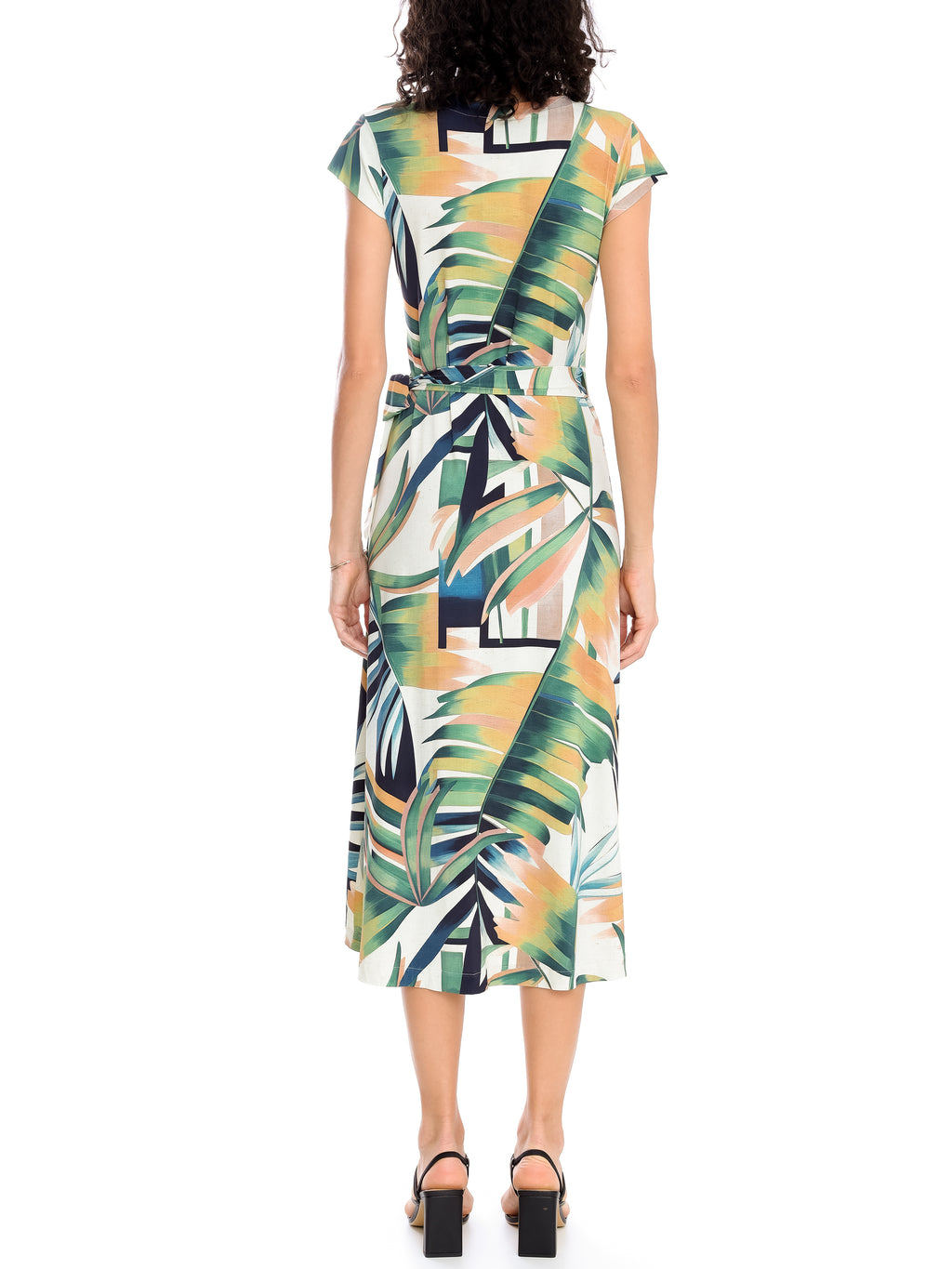 Falcao Foliage-Print V-Neck Midi Dress