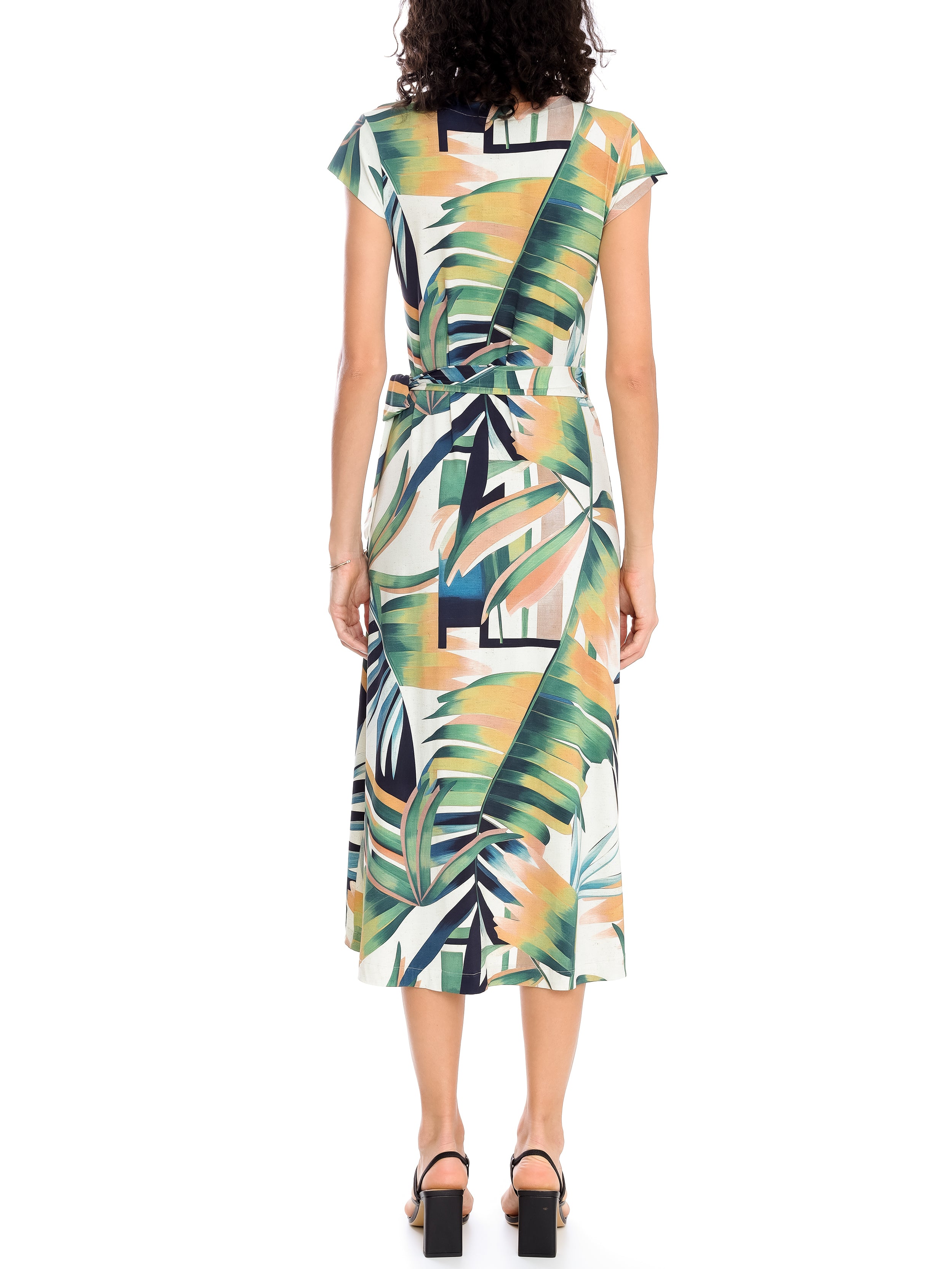 Falcao Foliage-Print V-Neck Midi Dress
