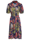Themis Foliage-Print Midi Dress Jakarta