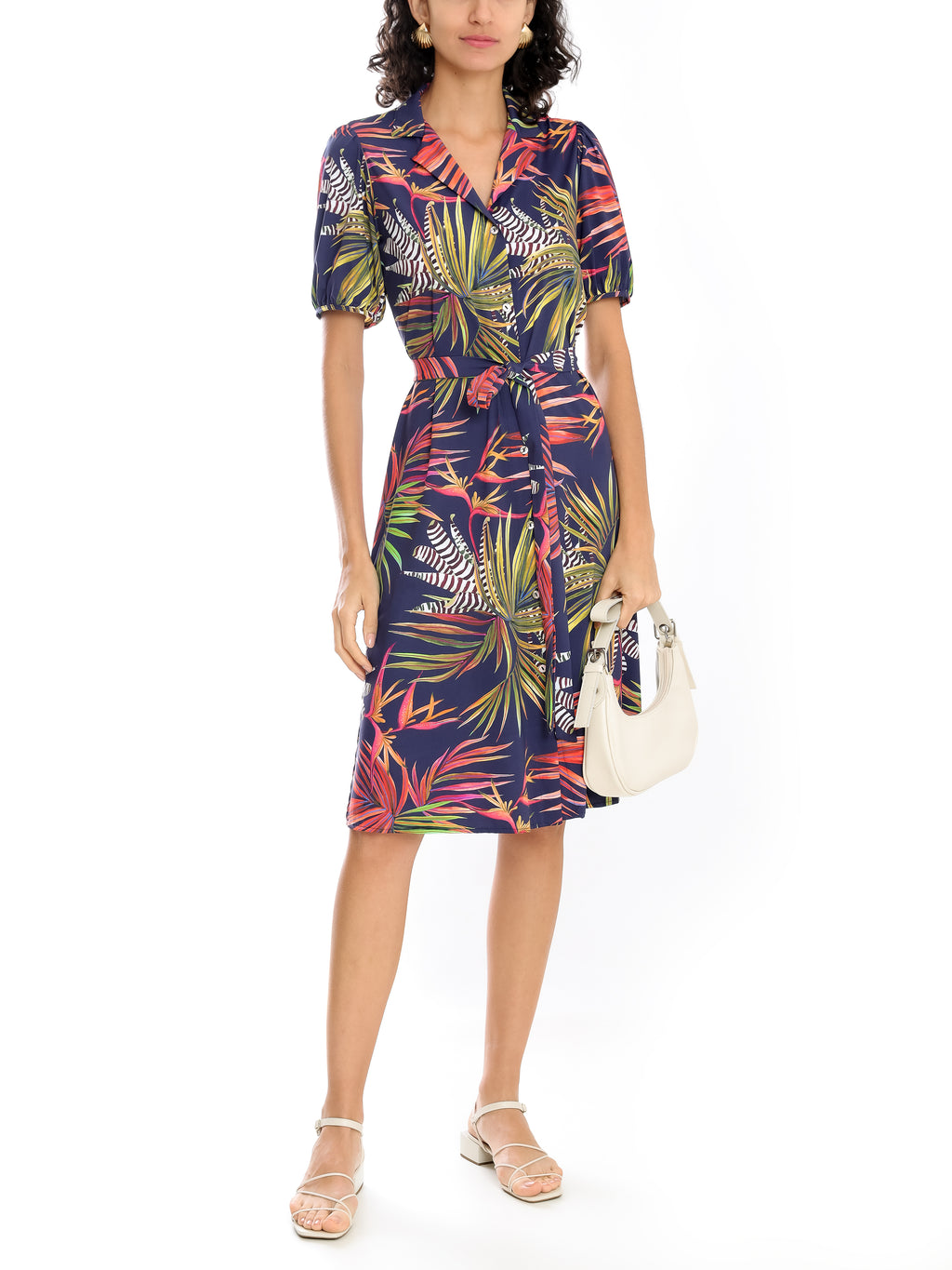 Themis Foliage-Print Midi Dress Jakarta