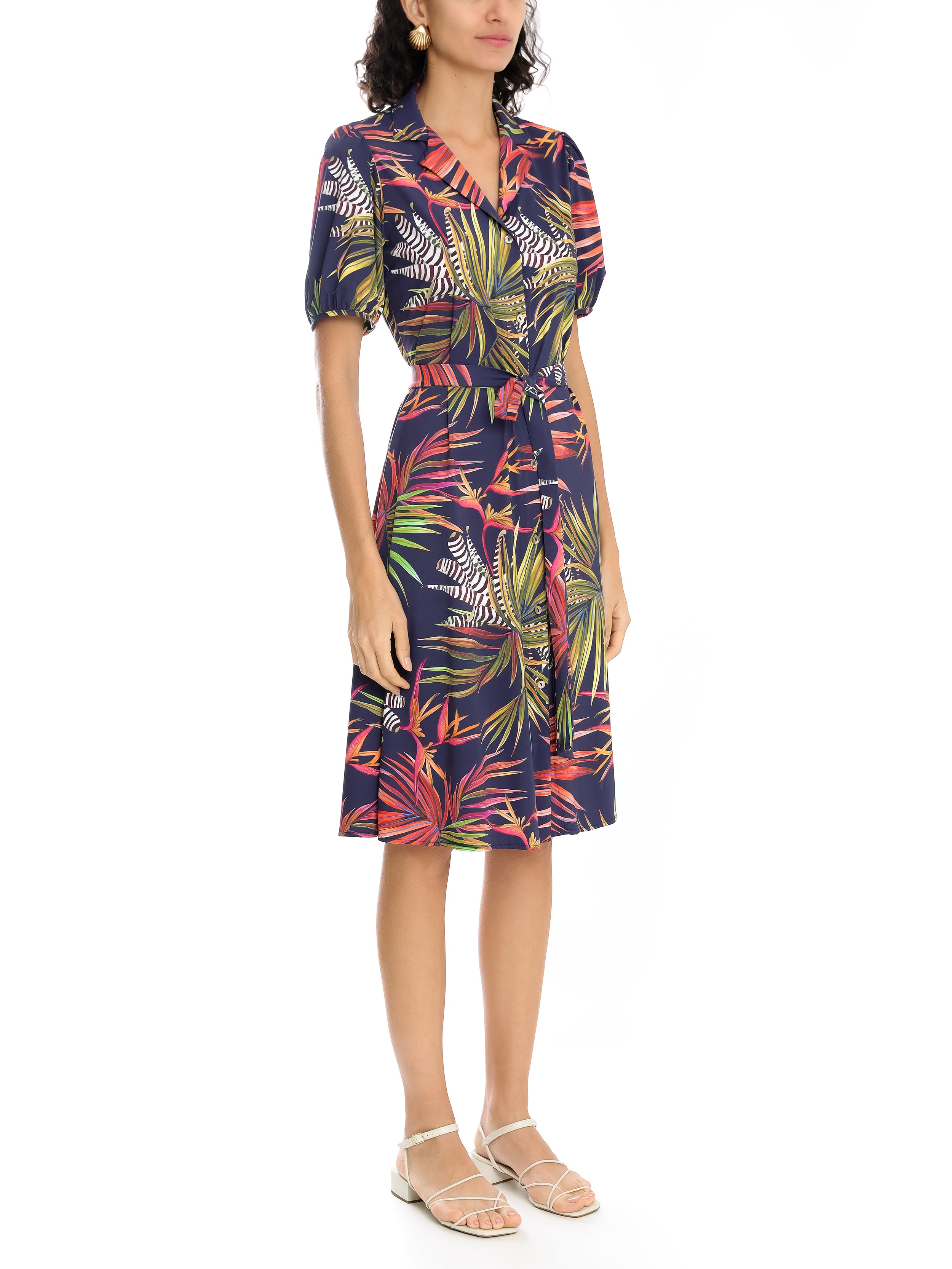 Themis Foliage-Print Midi Dress Jakarta