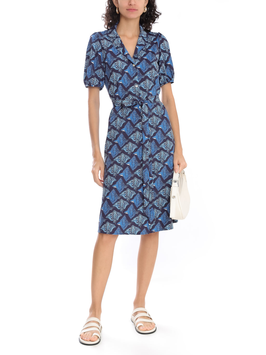 Themis Stingrays-Print Midi Dress Raja