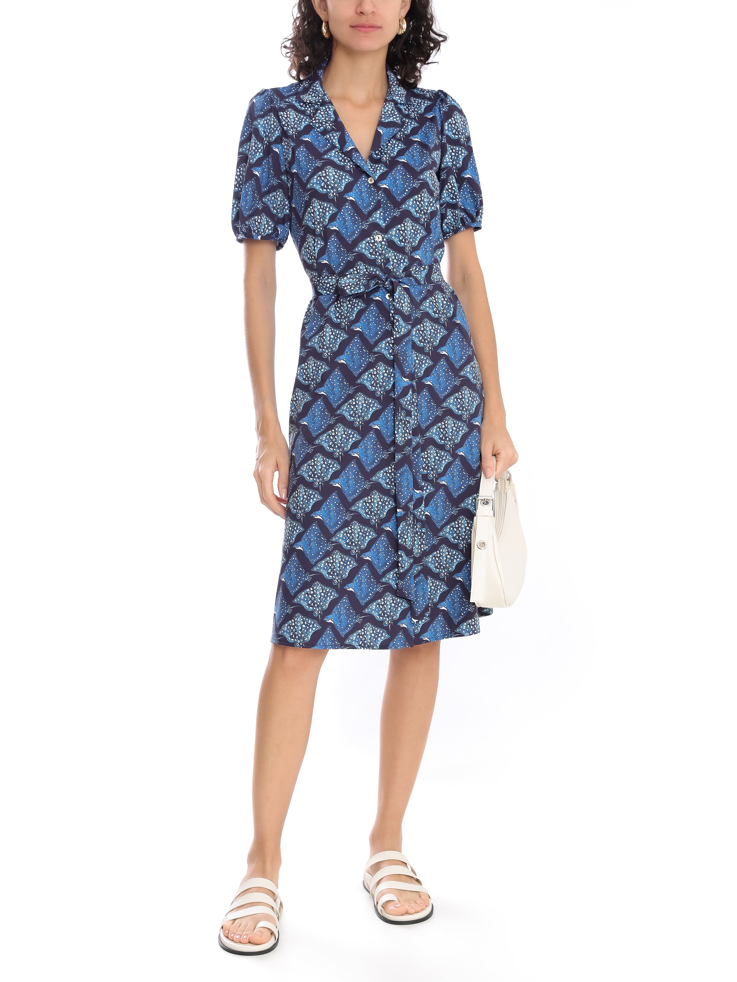 Themis Stingrays-Print Midi Dress Raja
