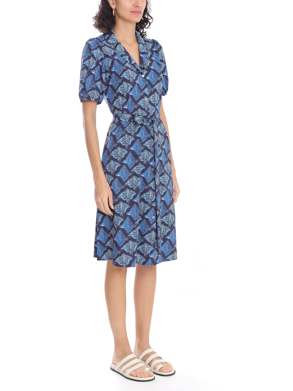 Themis Stingrays-Print Midi Dress Raja