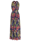 Inanna Foliage-Print V-Neck Dress Jakarta