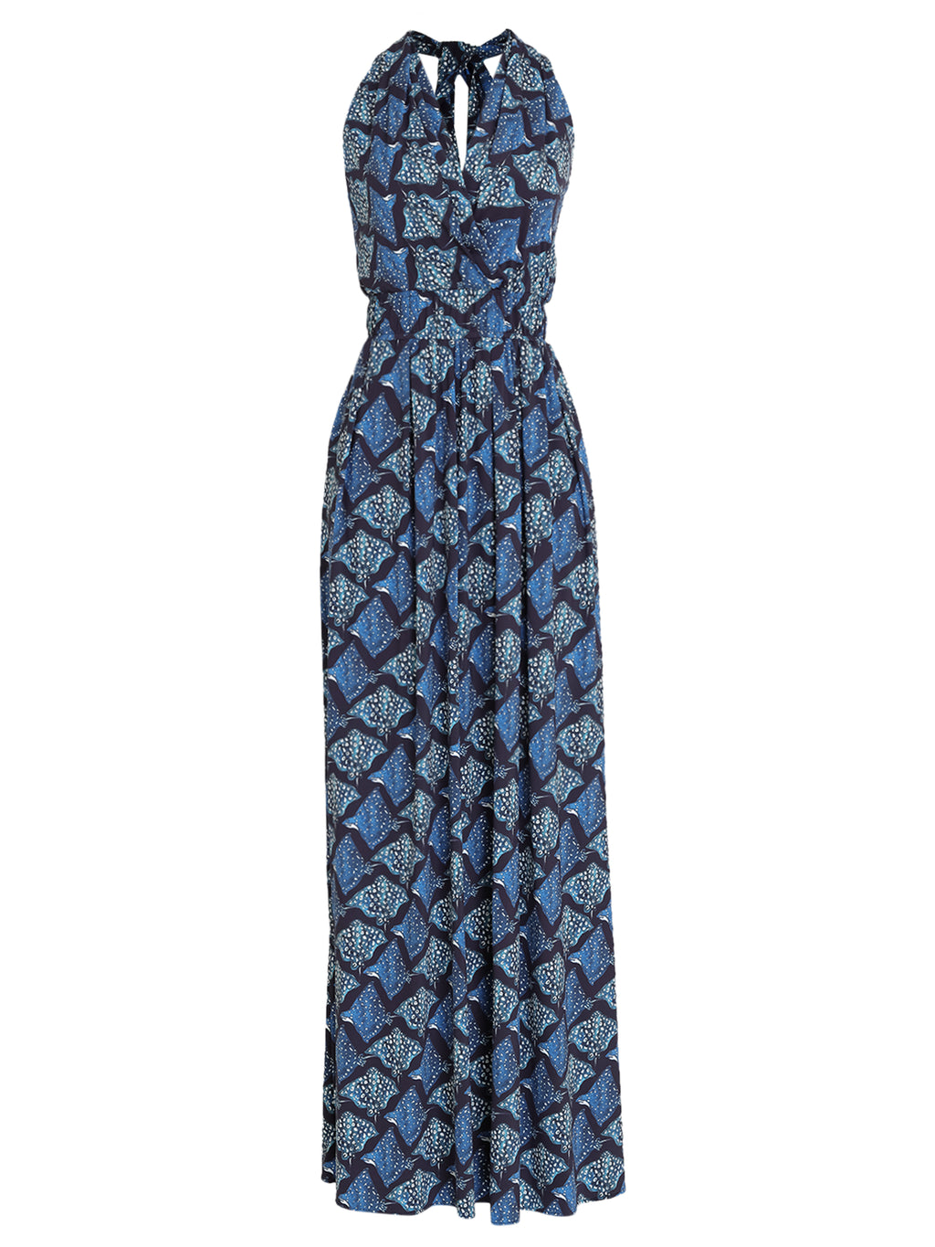 Inanna Stingrays-Print V-Neck Dress Raja