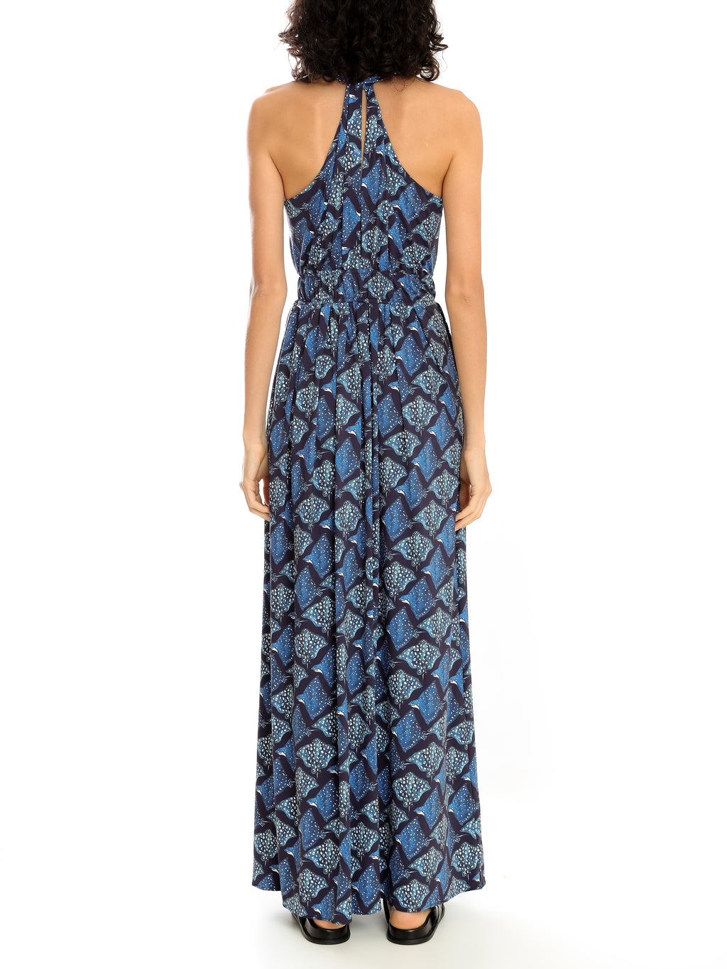 Inanna Stingrays-Print V-Neck Dress Raja