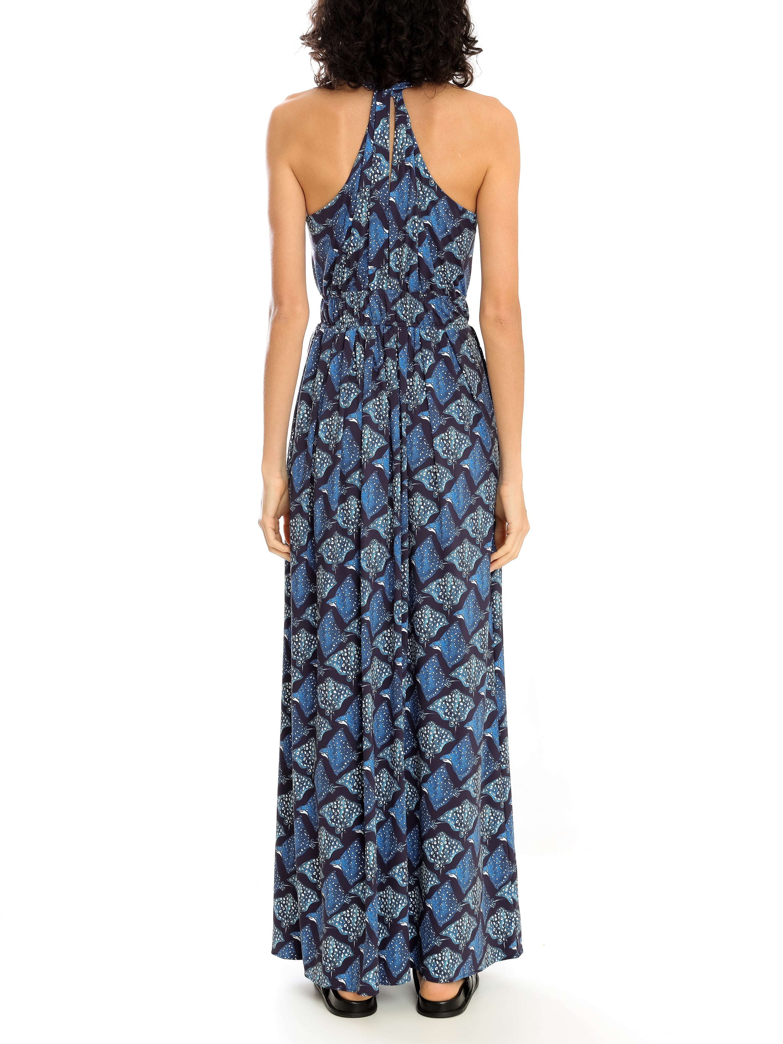 Inanna Stingrays-Print V-Neck Dress Raja