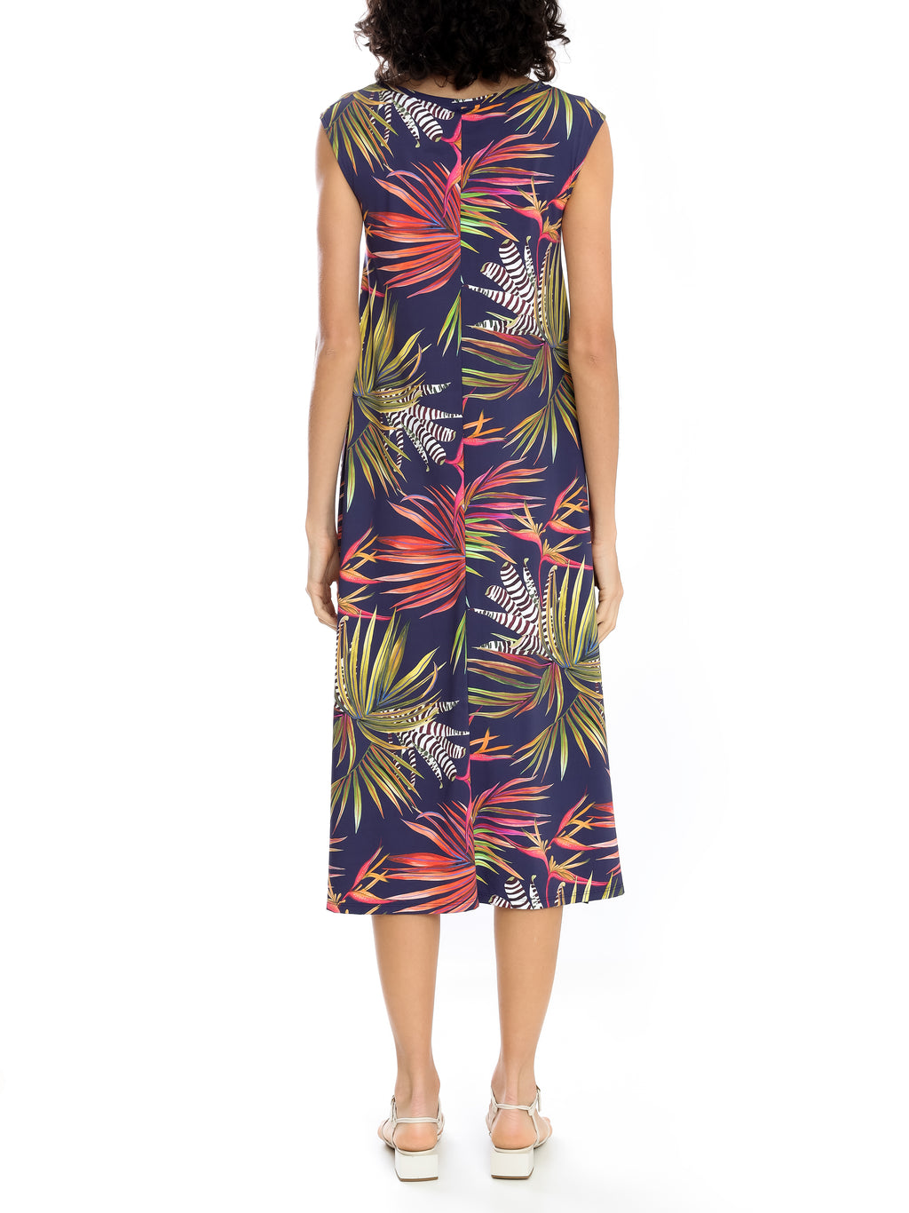 Tiê Foliage-Print Midi Dress