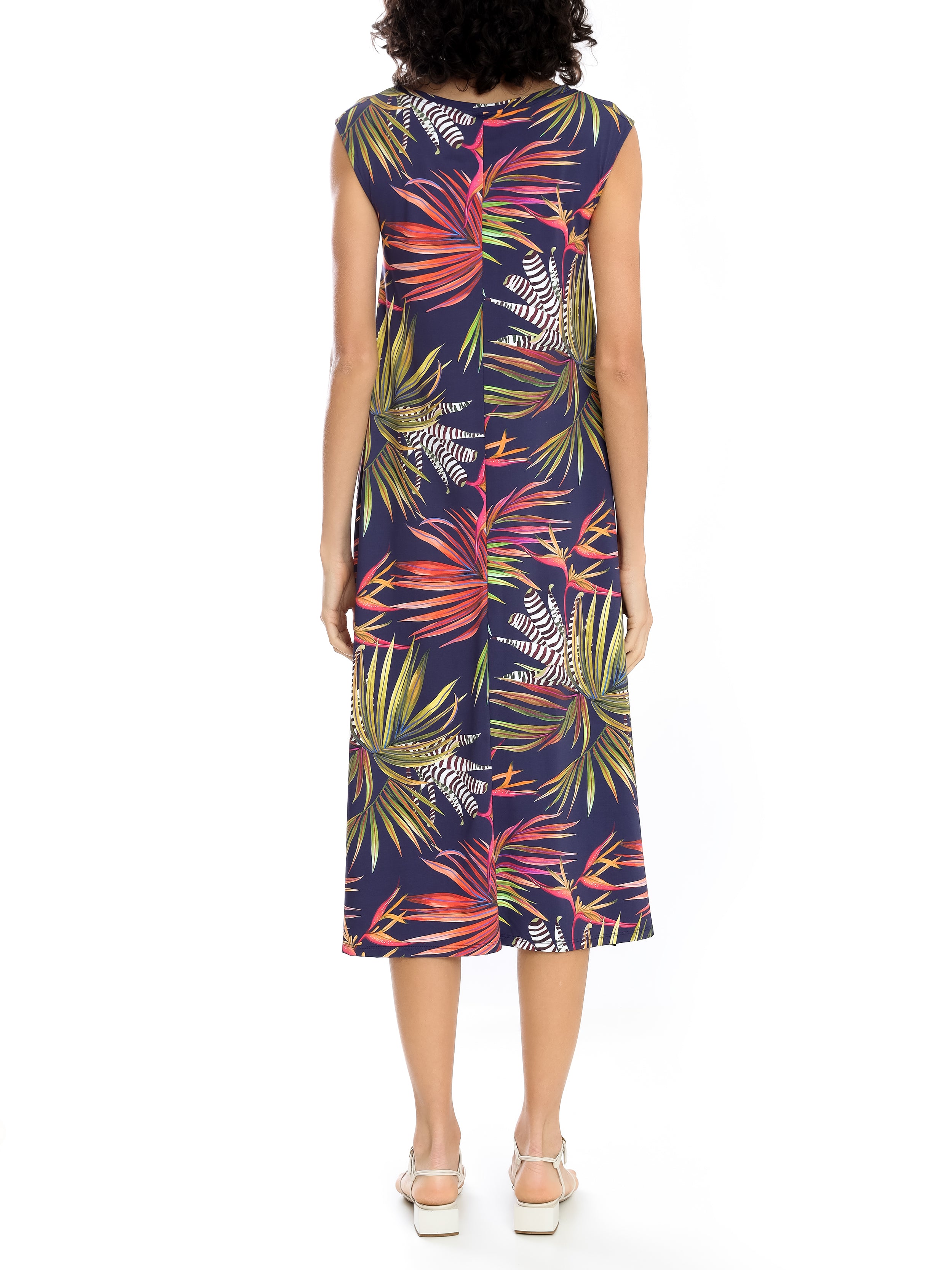 Tiê Foliage-Print Midi Dress