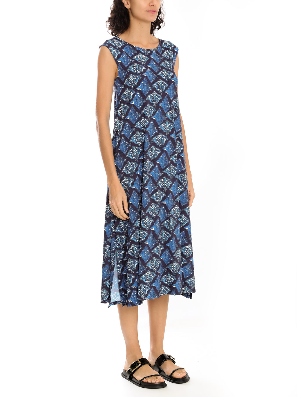 Tiê Stingrays-Print Midi Dress