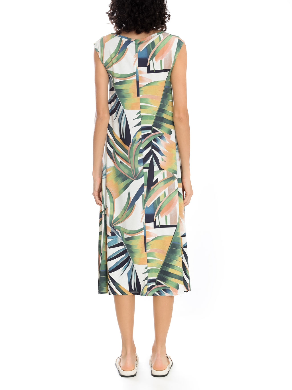 Tiê Foliage-Print Midi Dress