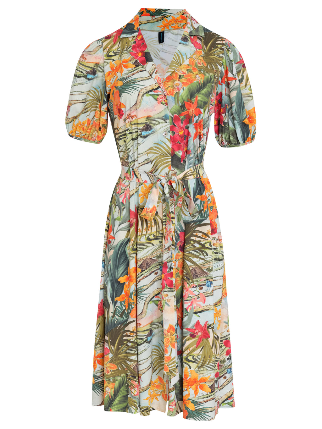 Themis Foliage-Print Midi Dress Laos