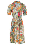 Themis Foliage-Print Midi Dress Laos