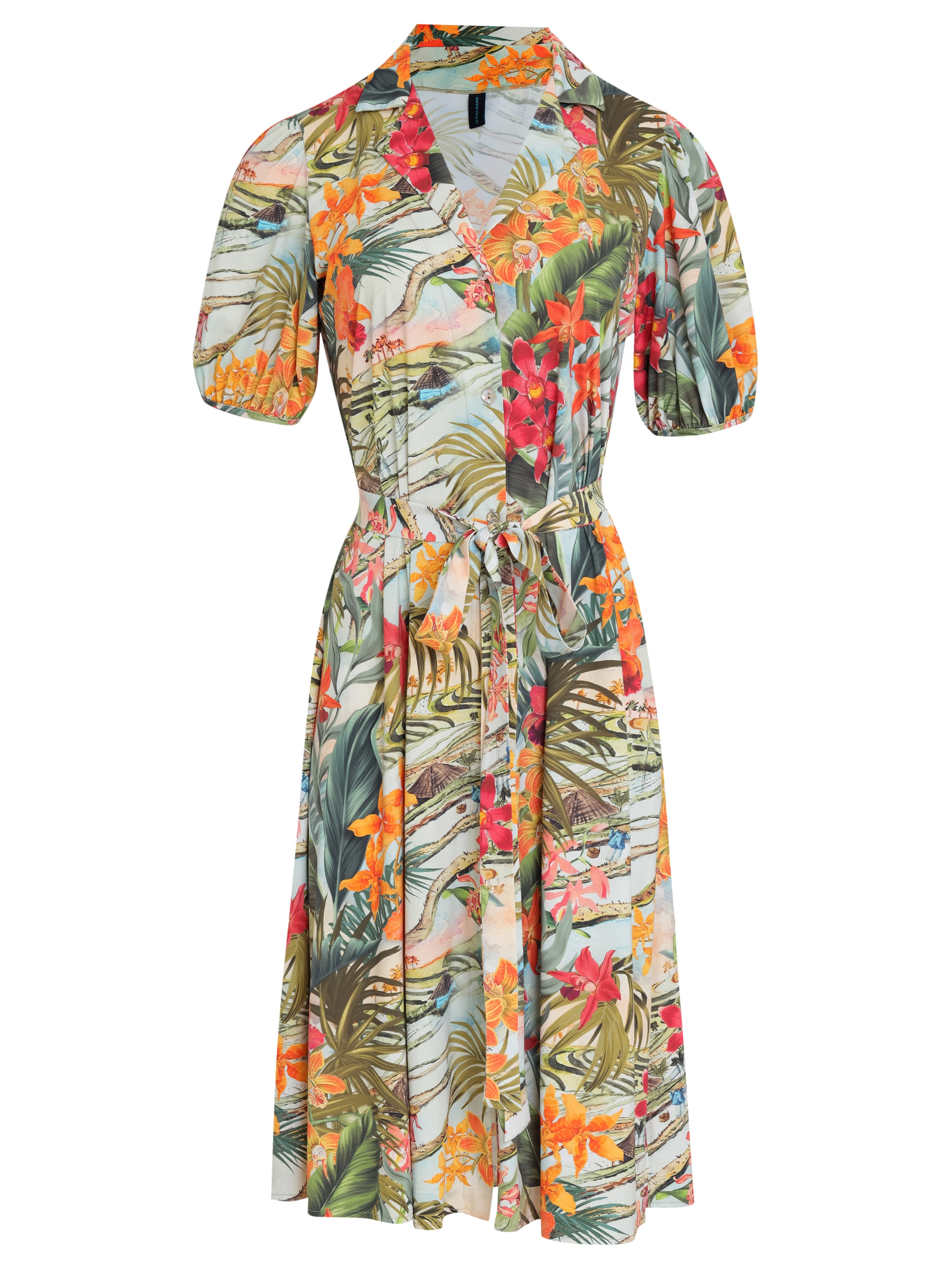 Themis Foliage-Print Midi Dress Laos
