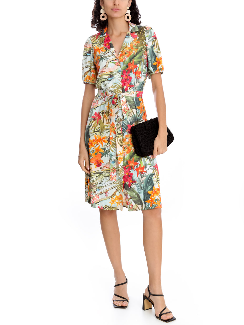 Themis Foliage-Print Midi Dress Laos