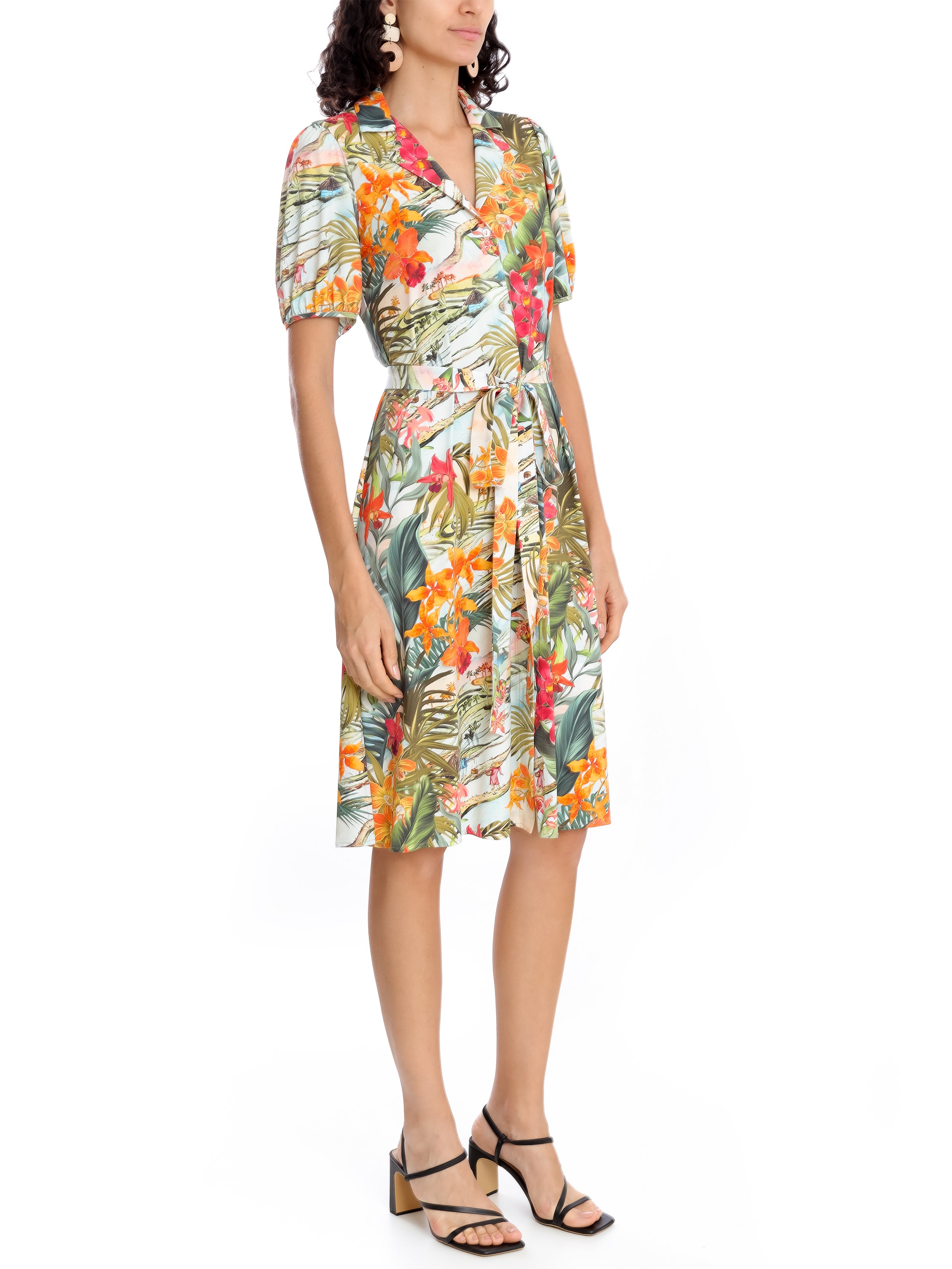 Themis Foliage-Print Midi Dress Laos