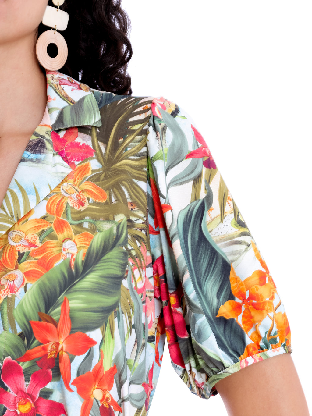 Themis Foliage-Print Midi Dress Laos