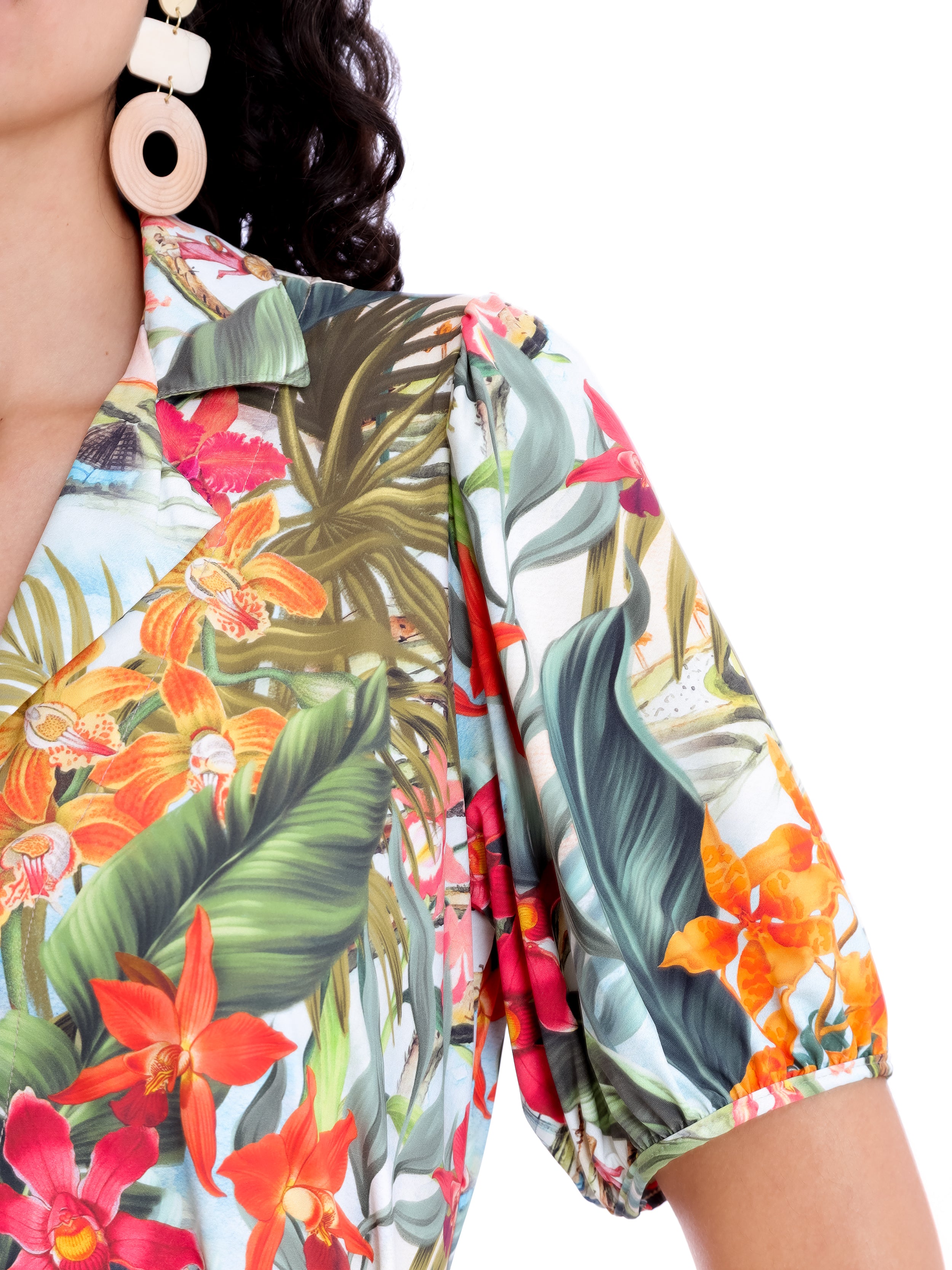 Themis Foliage-Print Midi Dress Laos