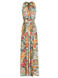 Inanna Foliage-Print V-Neck Dress Laos