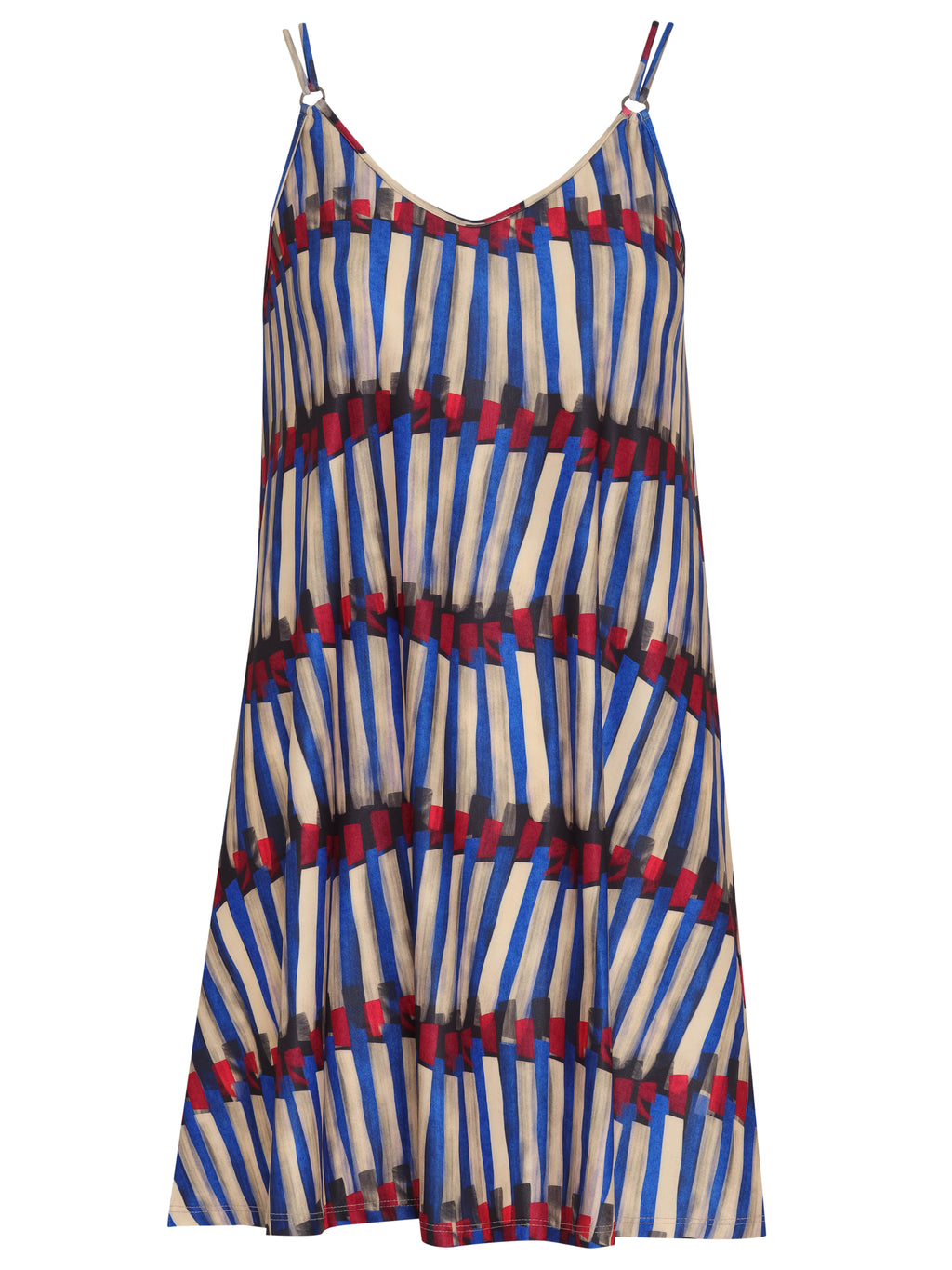 Sardenha Graphic-Print Striped Mini Dress