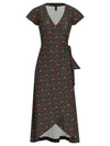 Falcao Geometric-Print V-Neck Midi  Dress Cocar