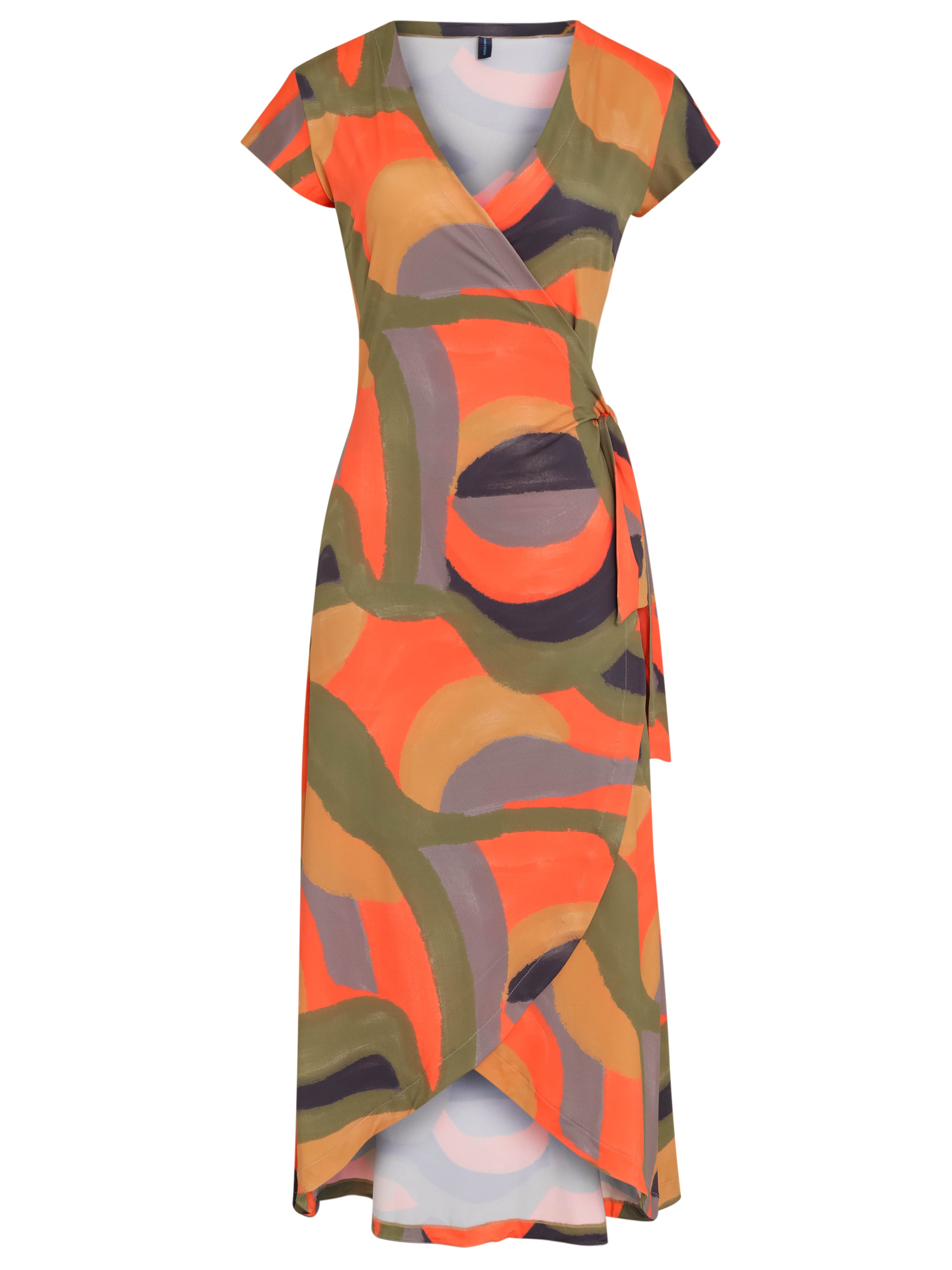 Falcao Abstracte-Print V-Neck Midi Dress