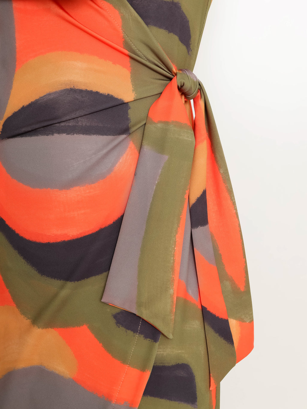 Falcao Abstracte-Print V-Neck Midi Dress