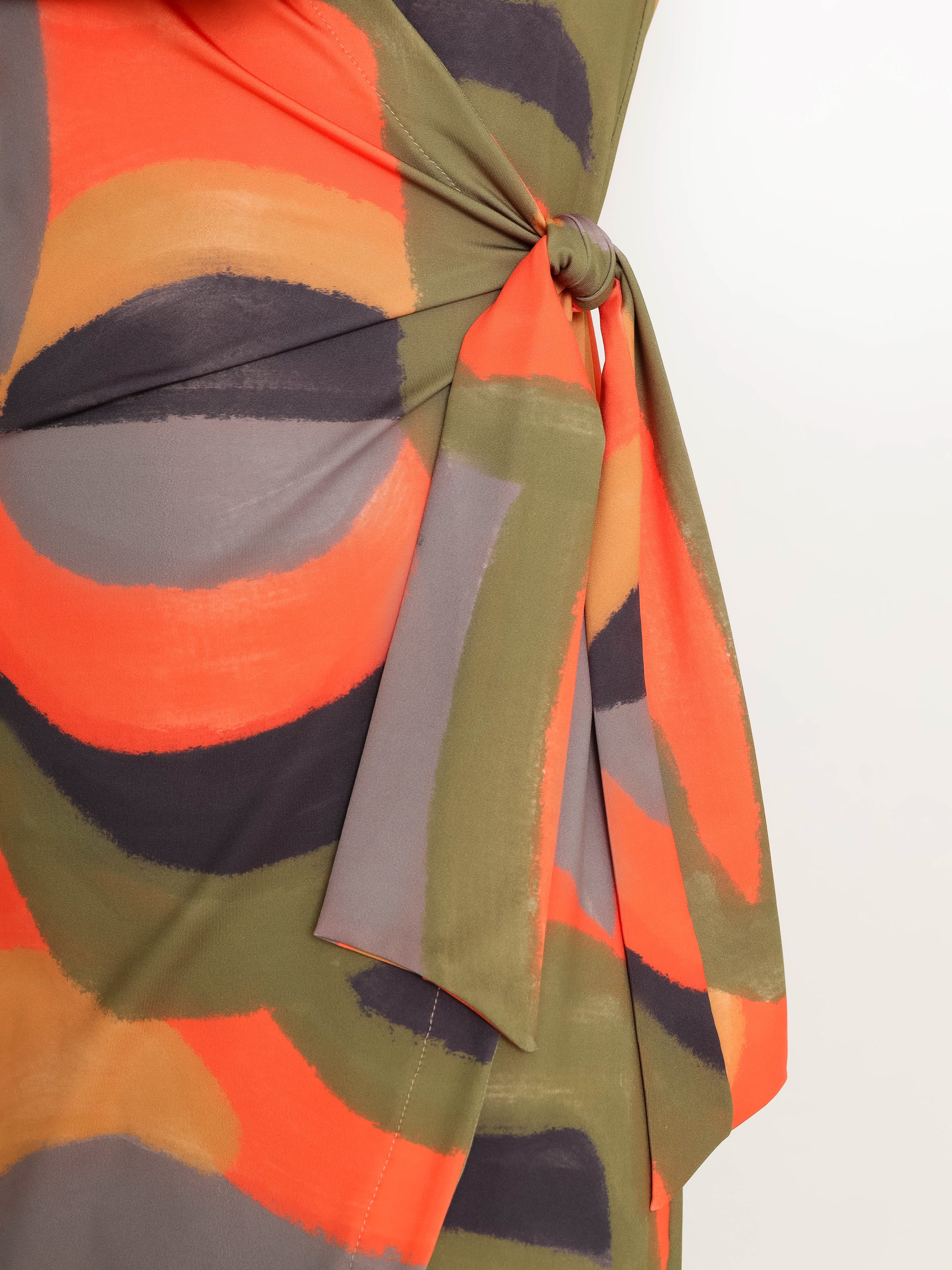Falcao Abstracte-Print V-Neck Midi Dress