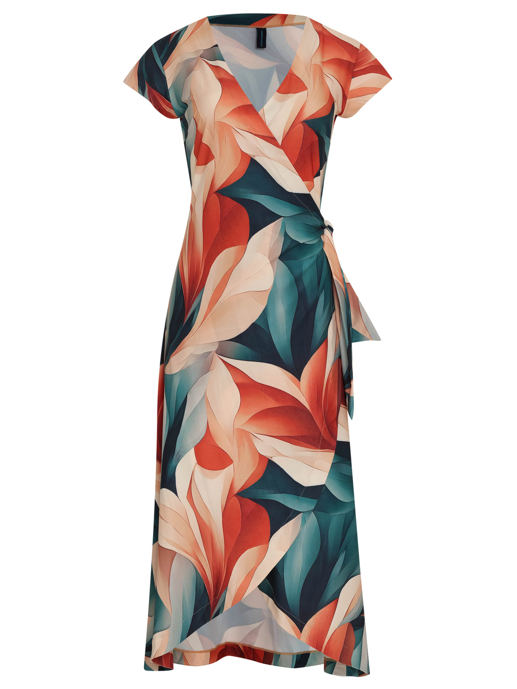 Falcao Foliage-Print V-Neck Midi Dress
