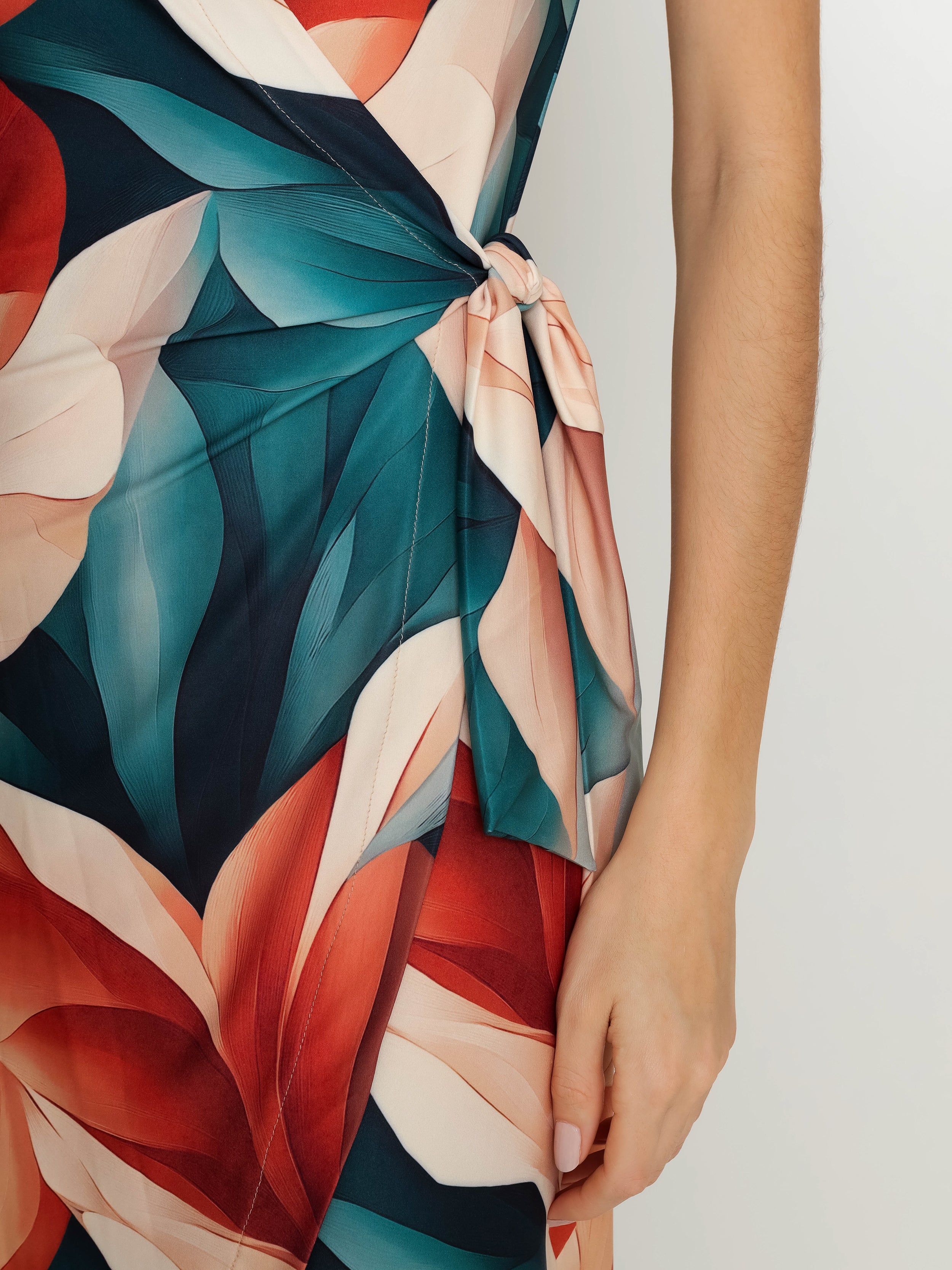 Falcao Foliage-Print V-Neck Midi Dress