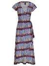 Falcao Graphic-Print V-Neck Midi Dress Xingu