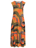 Tiê Abstracte-Print Midi Dress