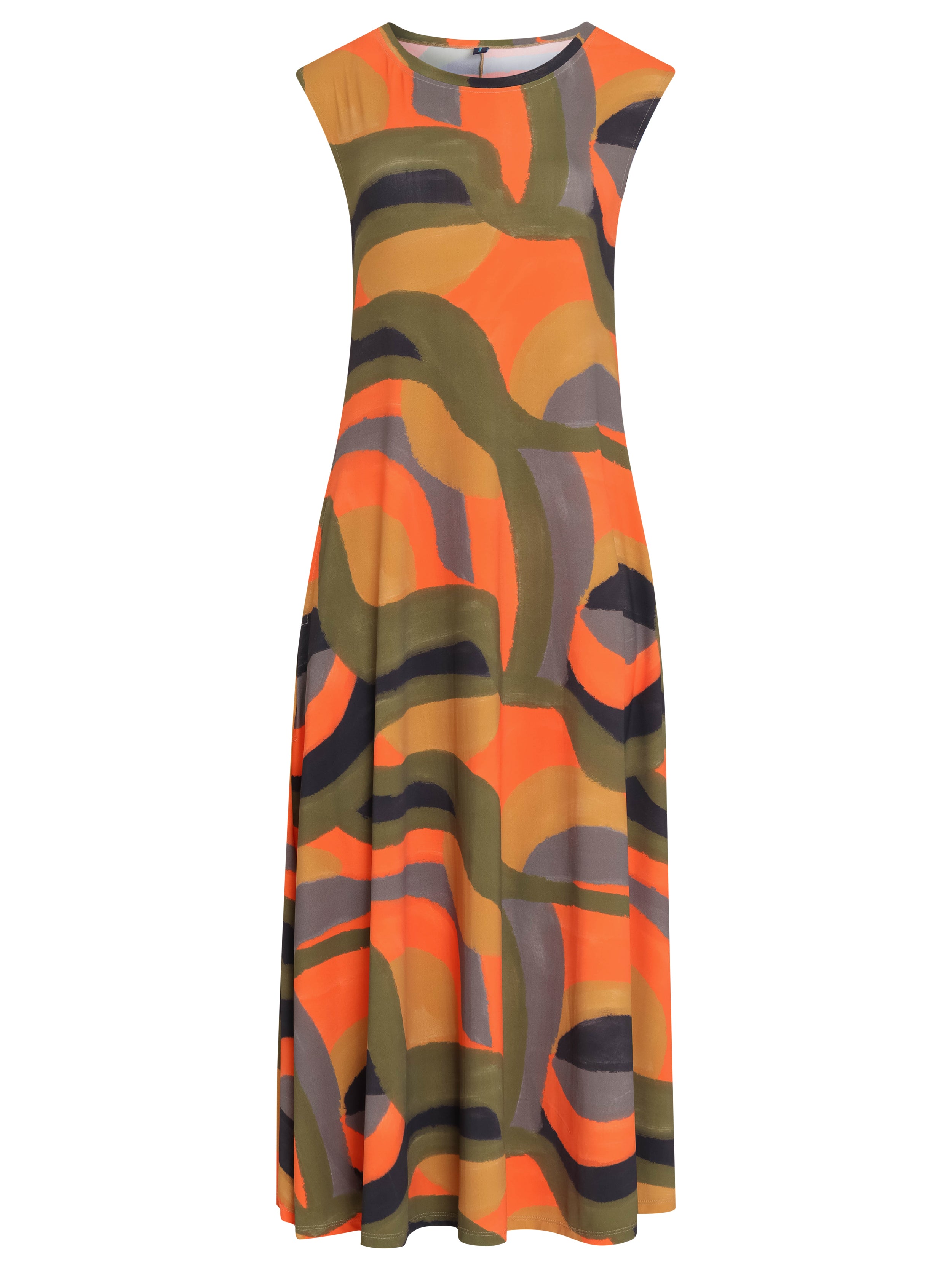 Tiê Abstracte-Print Midi Dress