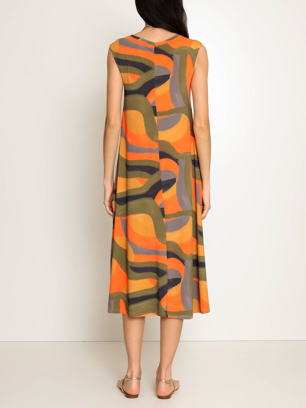 Tiê Abstracte-Print Midi Dress