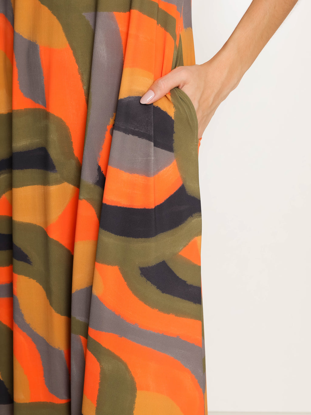 Tiê Abstracte-Print Midi Dress