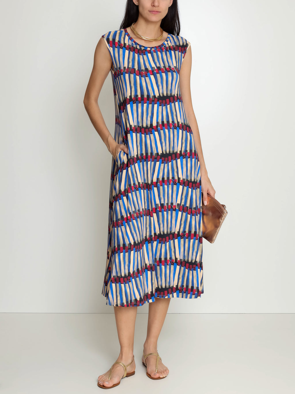 Tiê Graphic-Print Midi Dress