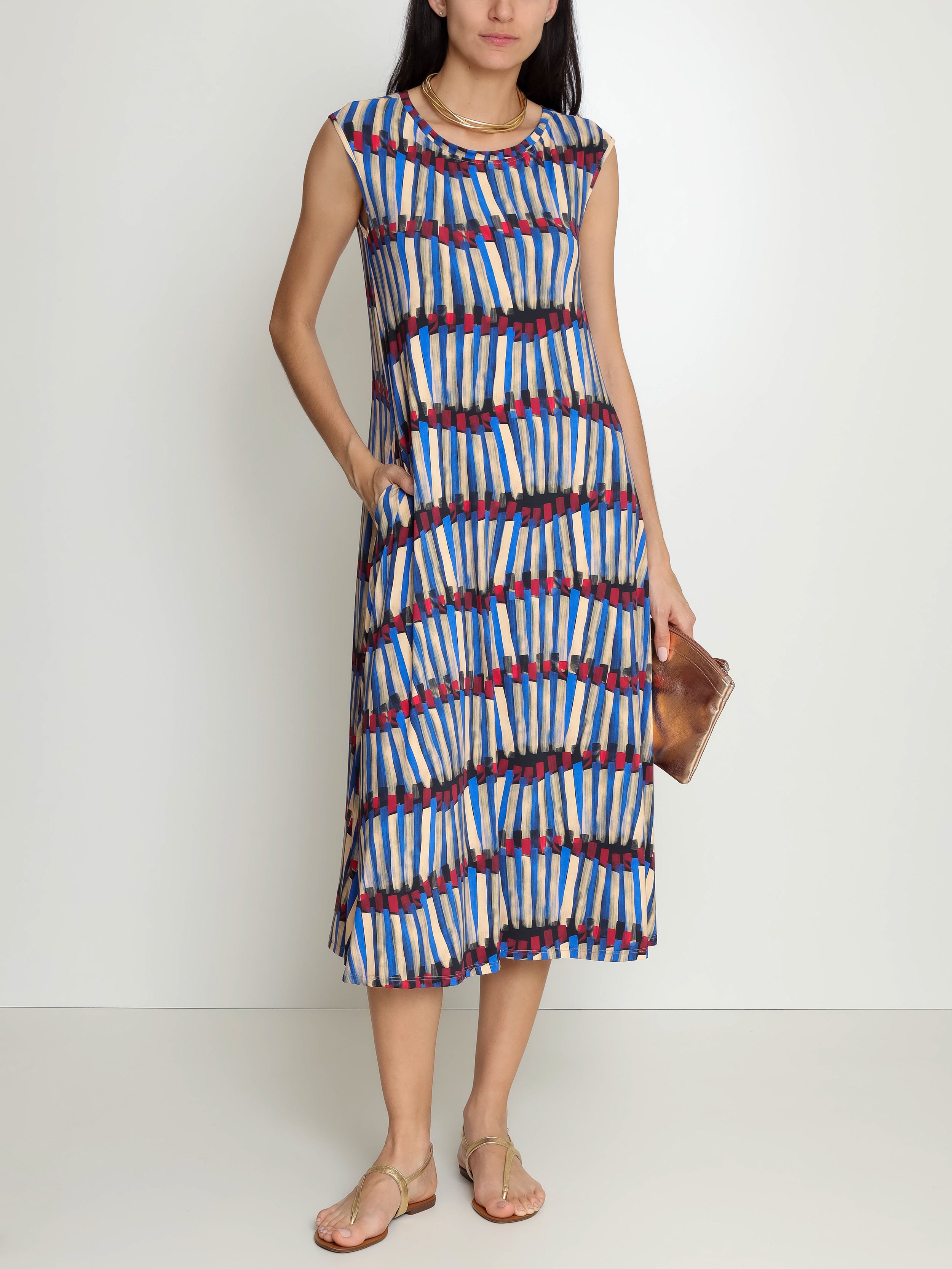 Tiê Graphic-Print Midi Dress