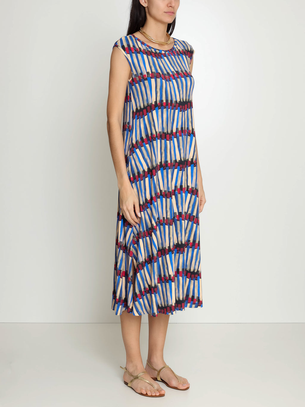 Tiê Graphic-Print Midi Dress
