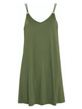 Sardenha Green Plain Essential Mini Dress